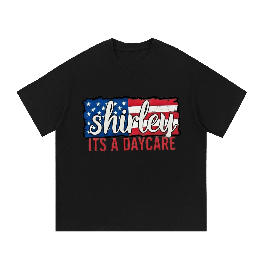 Shirley Its a Daycare - Black Cotton T-Shirt